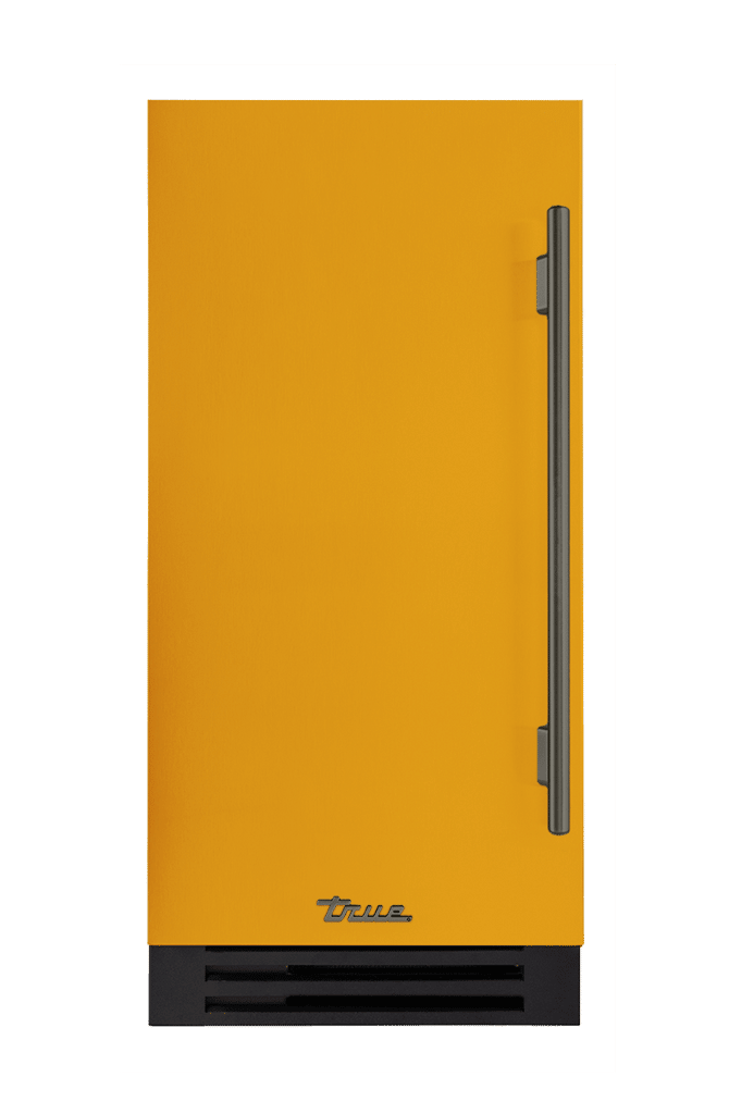 ADA Height Clear Ice Machine, Left Hinged, Saffron, Pewter Hardware TUIADA15LSA103H05
