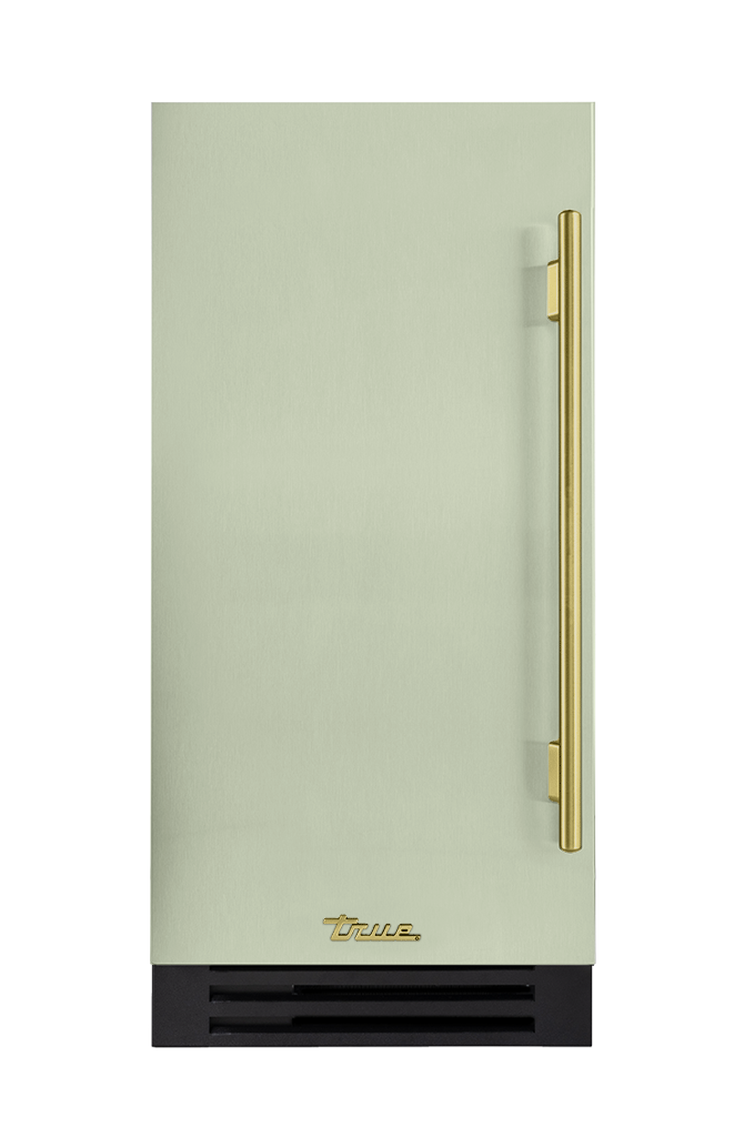 ADA Height Clear Ice Machine, Left Hinged, Sage, Brass Hardware TUIADA15LSA129H01