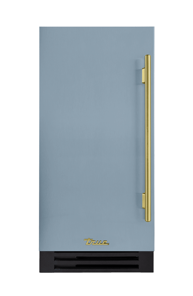 ADA Height Clear Ice Machine, Left Hinged, Bluestone, Brass Hardware TUIADA15LSA152H01