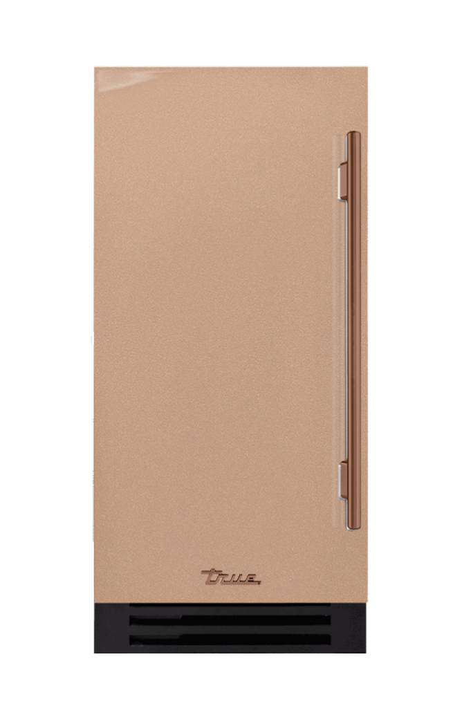 ADA Height Clear Ice Machine, Left Hinged, Champagne, Copper Hardware TUIADA15LSA179H03