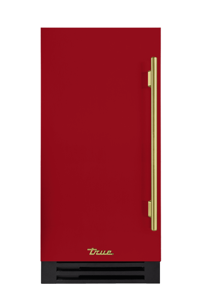 ADA Height Clear Ice Machine, Left Hinged, Crimson, Brass Hardware TUIADA15LSA193H01