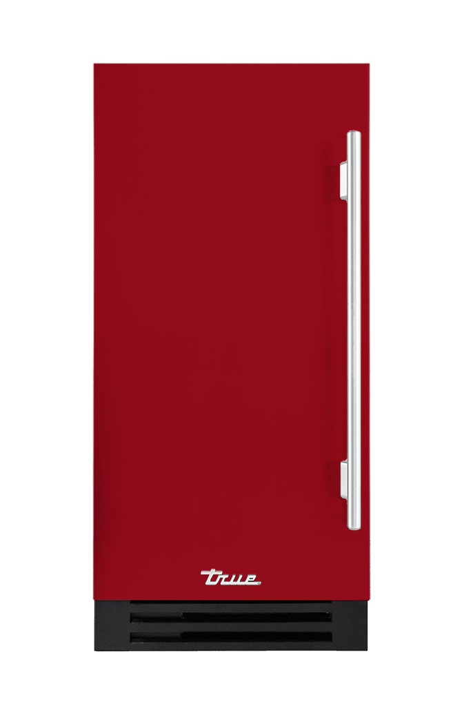 ADA Height Clear Ice Machine, Left Hinged, Crimson, Chrome Hardware TUIADA15LSA193H02