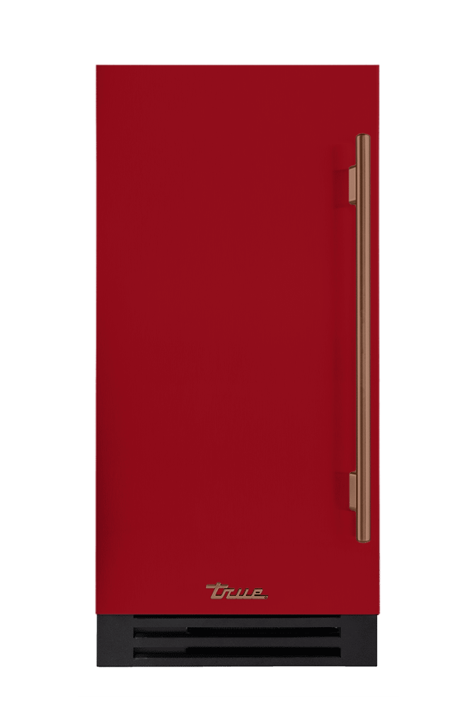 ADA Height Clear Ice Machine, Left Hinged, Crimson, Copper Hardware TUIADA15LSA193H03