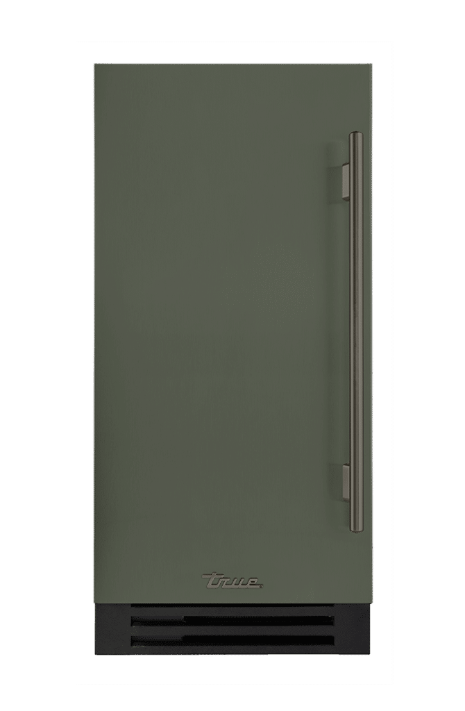 ADA Height Clear Ice Machine, Left Hinged, Olive, Pewter Hardware TUIADA15LSA238H05