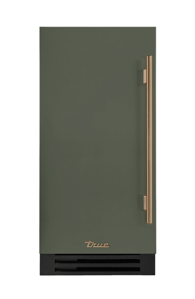 ADA Height Clear Ice Machine, Left Hinged, Olive, Gold Hardware TUIADA15LSA238H08