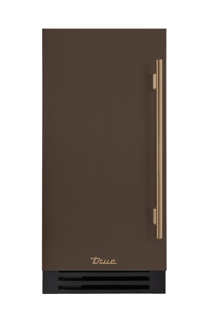 ADA Height Clear Ice Machine, Left Hinged, Espresso, Gold Hardware TUIADA15LSA305H08
