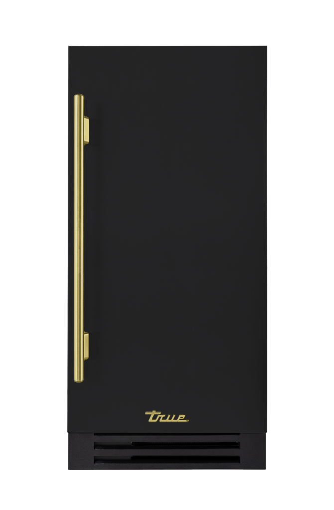 ADA Height Clear Ice Machine, Right Hinged, Matte Black, Brass Hardware TUIADA15RSA027H01