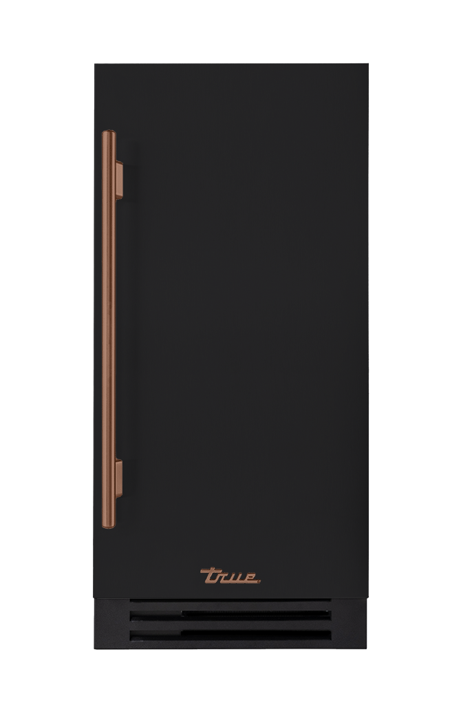 ADA Height Clear Ice Machine, Right Hinged, Matte Black, Copper Hardware TUIADA15RSA027H03