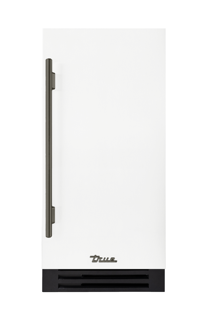 ADA Height Clear Ice Machine, Right Hinged, Matte White, Pewter Hardware TUIADA15RSA030H05