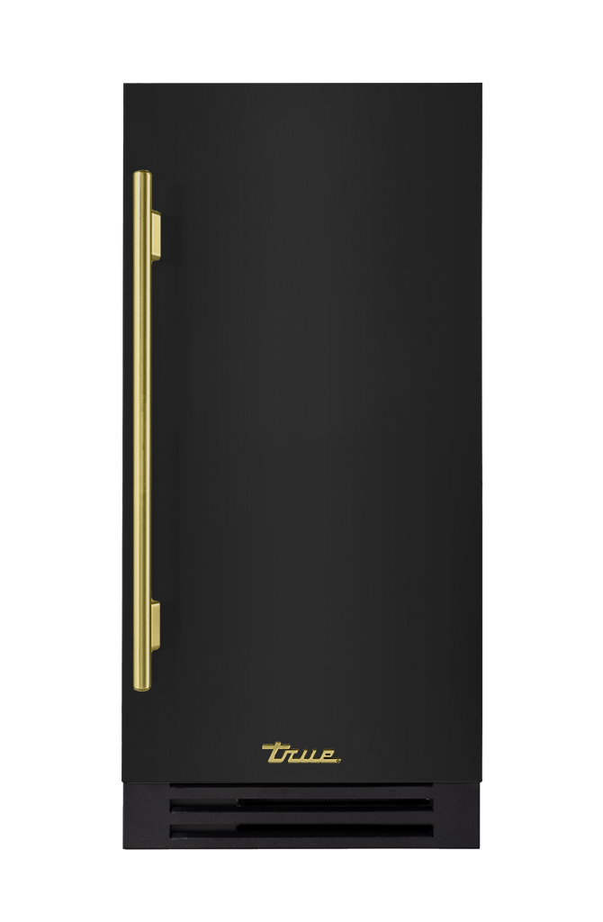 ADA Height Clear Ice Machine, Right Hinged, Gloss Black, Brass Hardware TUIADA15RSA044H01