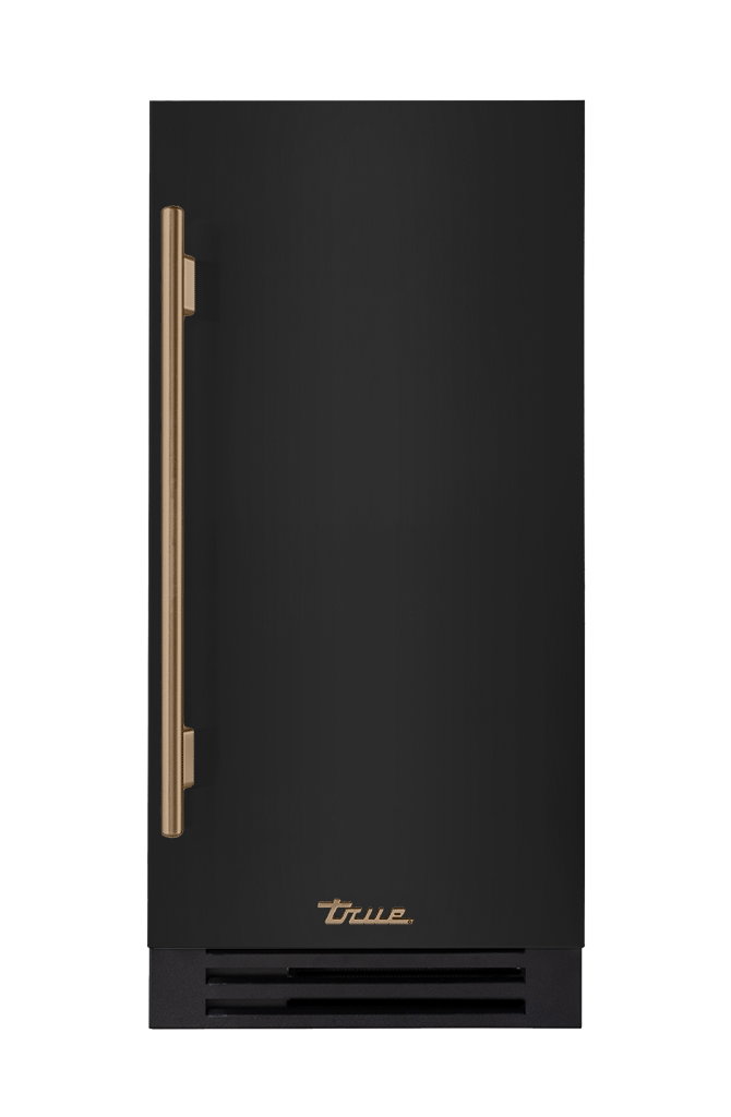 ADA Height Clear Ice Machine, Right Hinged, Gloss Black, Gold Hardware TUIADA15RSA044H08