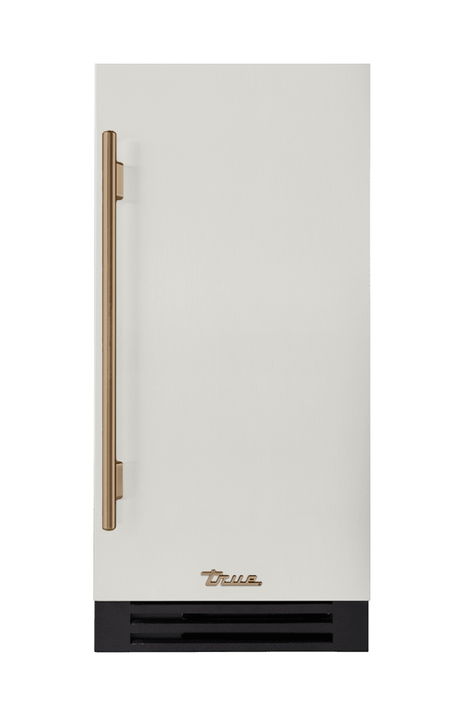 ADA Height Clear Ice Machine, Right Hinged, Antique White, Gold Hardware TUIADA15RSA050H08