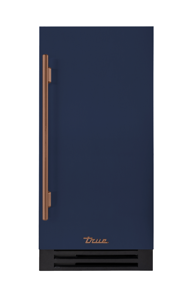 ADA Height Clear Ice Machine, Right Hinged, Cobalt, Copper Hardware TUIADA15RSA078H03