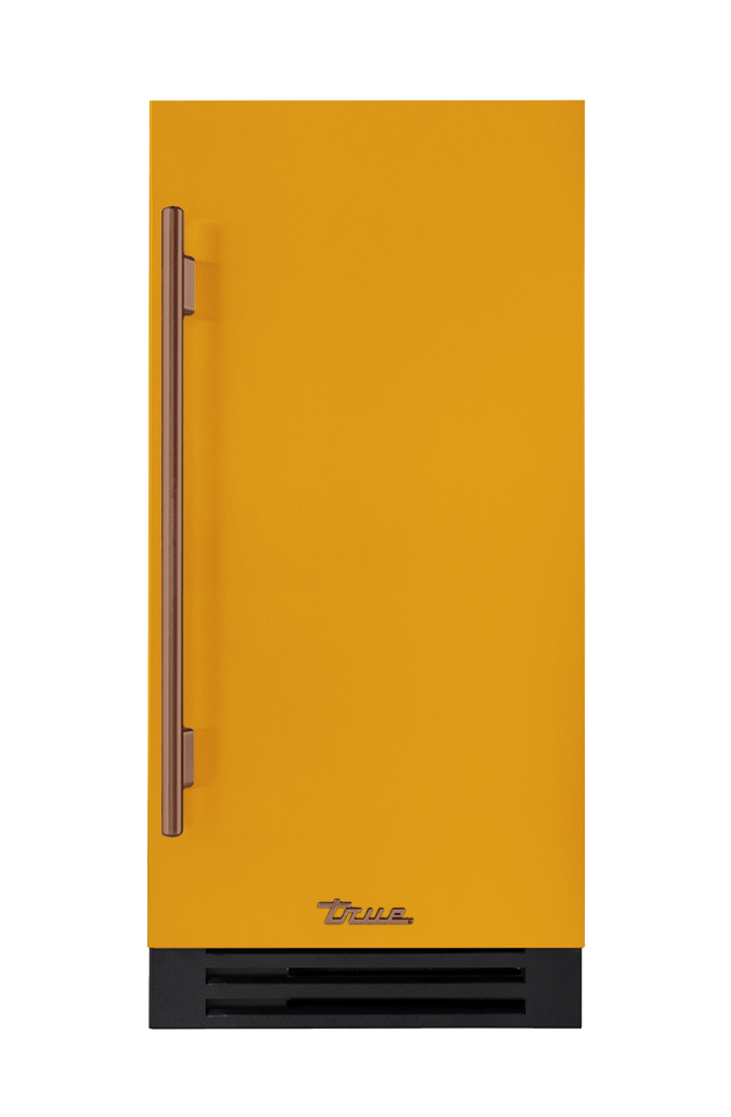 ADA Height Clear Ice Machine, Right Hinged, Saffron, Copper Hardware TUIADA15RSA103H03