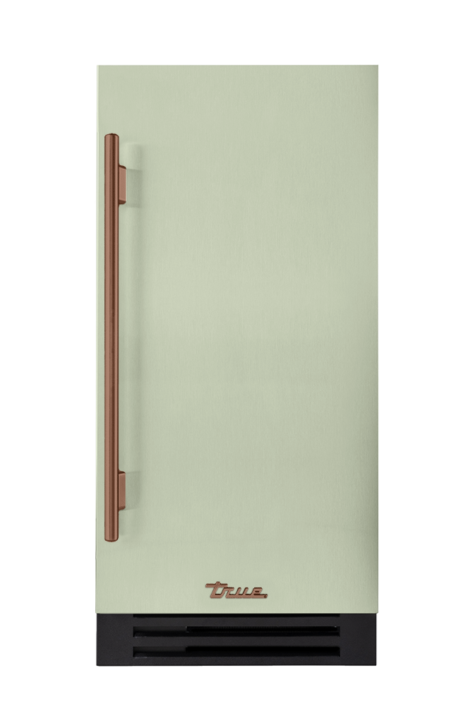ADA Height Clear Ice Machine, Right Hinged, Sage, Copper Hardware TUIADA15RSA129H03