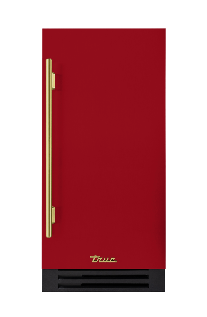 ADA Height Clear Ice Machine, Right Hinged, Crimson, Brass Hardware TUIADA15RSA193H01