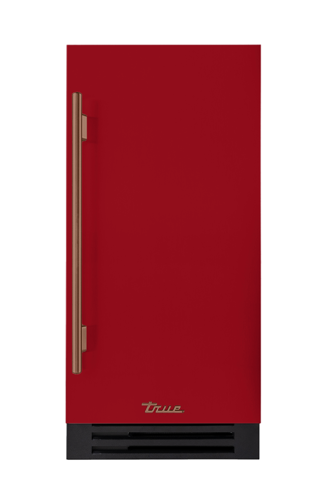 ADA Height Clear Ice Machine, Right Hinged, Crimson, Copper Hardware TUIADA15RSA193H03