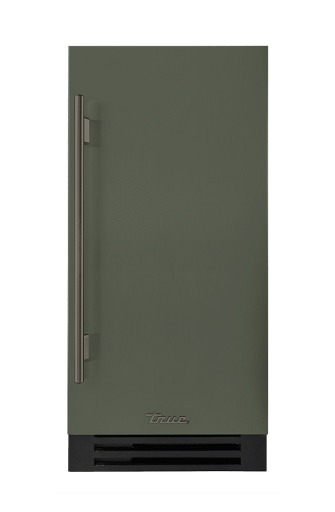 ADA Height Clear Ice Machine, Right Hinged, Olive, Pewter Hardware TUIADA15RSA238H05