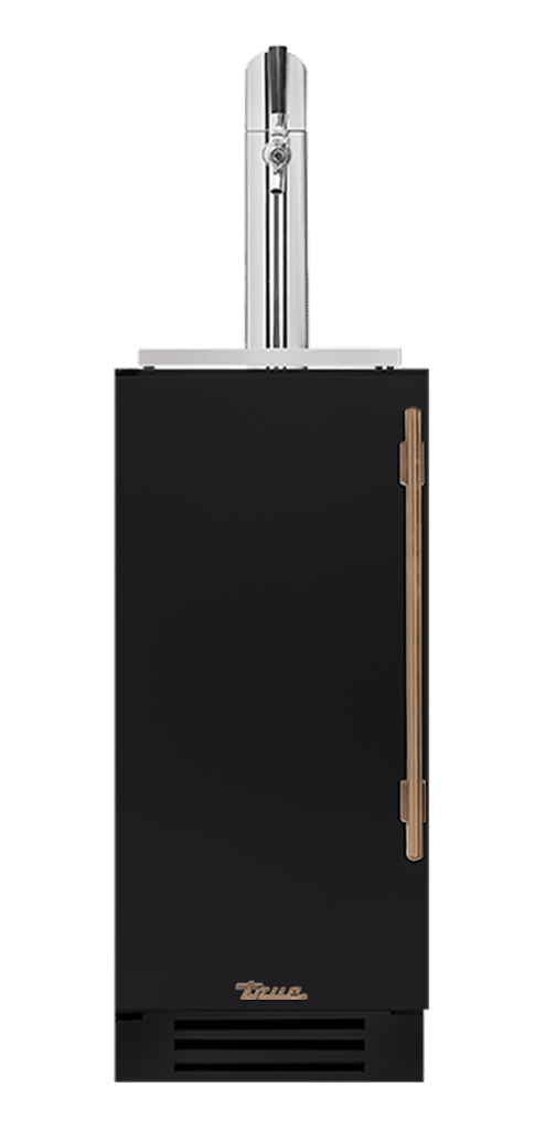 Undercounter Beverage Dispenser, Left Hinged, Matte Black, Gold Hardware TUR15BDLOPCDSK027H08