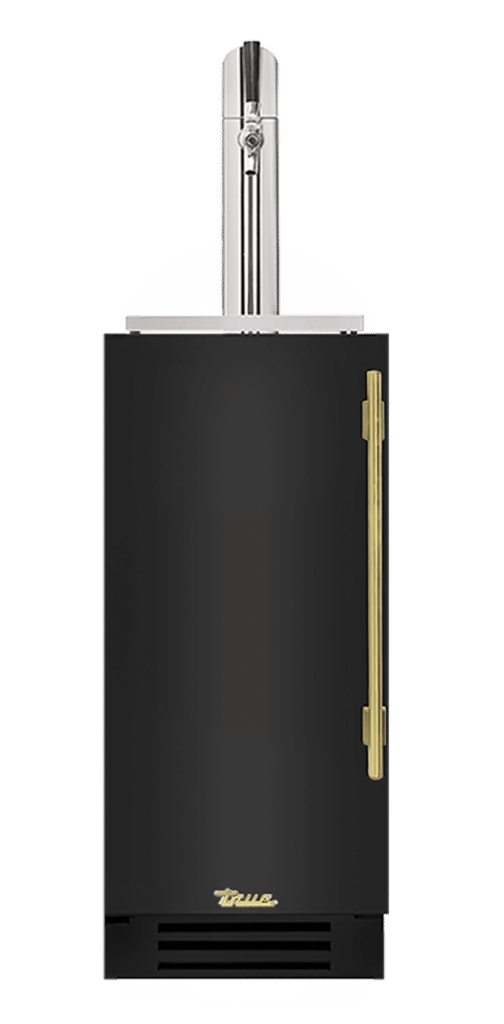 Undercounter Beverage Dispenser, Left Hinged, Gloss Black, Brass Hardware TUR15BDLOPCDSK044H01