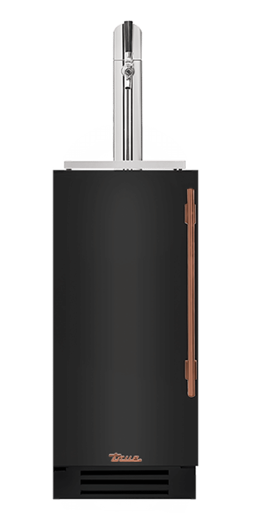 Undercounter Beverage Dispenser, Left Hinged, Gloss Black, Copper Hardware TUR15BDLOPCDSK044H03
