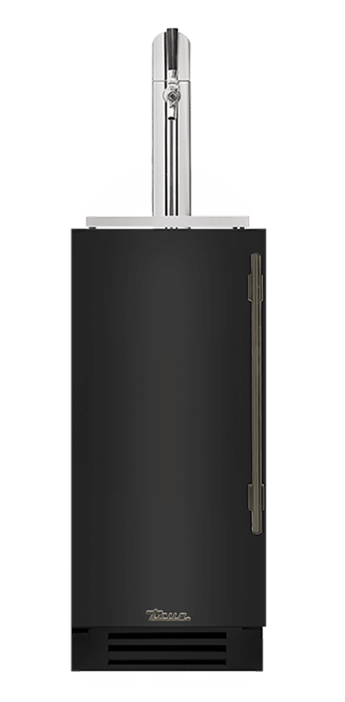 Undercounter Beverage Dispenser, Left Hinged, Gloss Black, Pewter Hardware TUR15BDLOPCDSK044H05