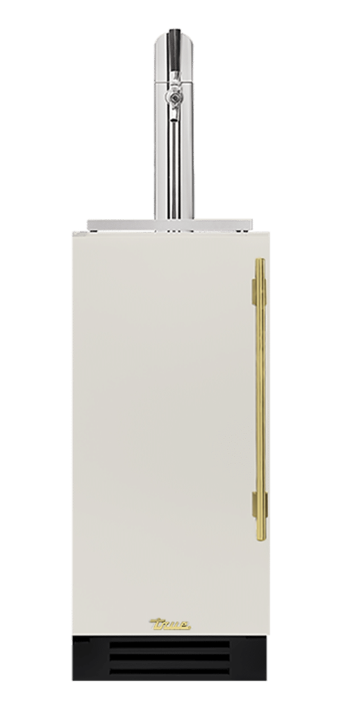 Undercounter Beverage Dispenser, Left Hinged, Antique White, Brass Hardware TUR15BDLOPCDSK050H01