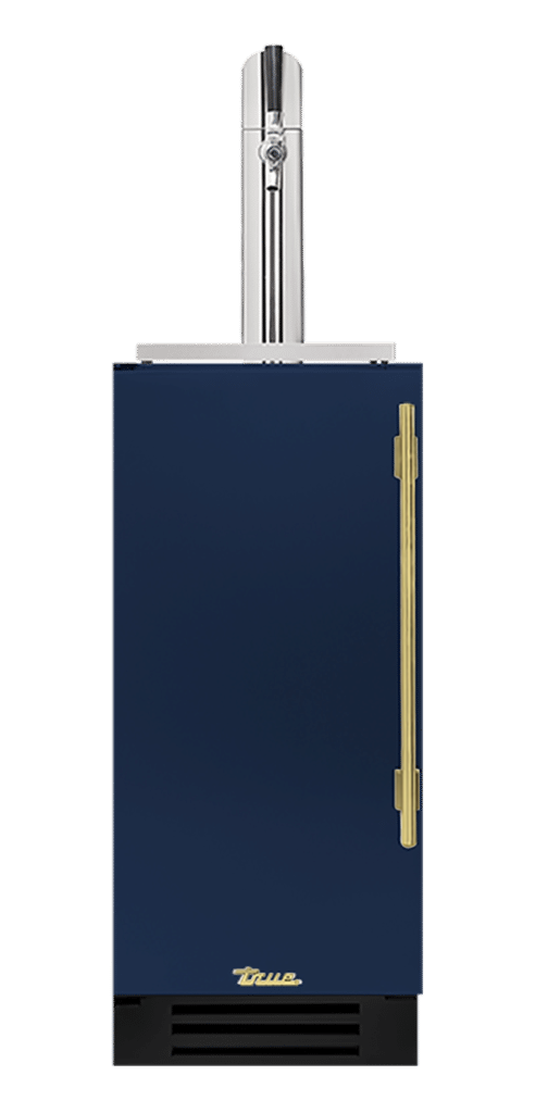 Undercounter Beverage Dispenser, Left Hinged, Cobalt, Brass Hardware TUR15BDLOPCDSK078H01