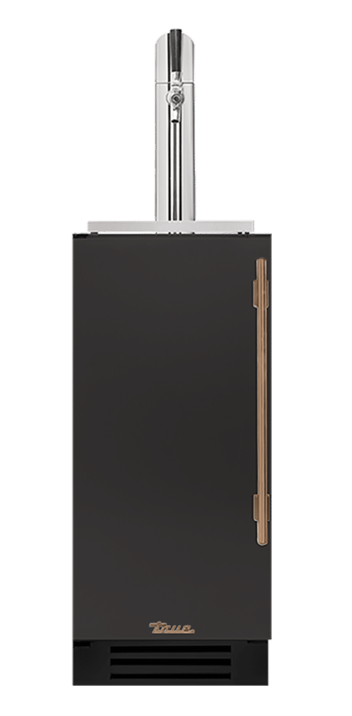 Undercounter Beverage Dispenser, Left Hinged, Ultra Matte Black, Gold Hardware TUR15BDLOPCDSK085H08