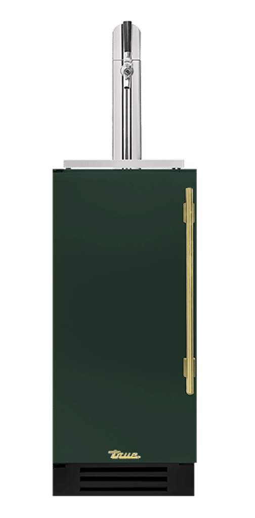Undercounter Beverage Dispenser, Left Hinged, Emerald, Brass Hardware TUR15BDLOPCDSK086H01