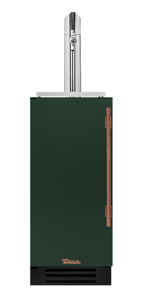 Undercounter Beverage Dispenser, Left Hinged, Emerald, Copper Hardware TUR15BDLOPCDSK086H03