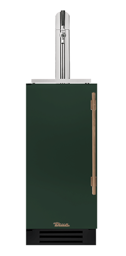 Undercounter Beverage Dispenser, Left Hinged, Emerald, Gold Hardware TUR15BDLOPCDSK086H08