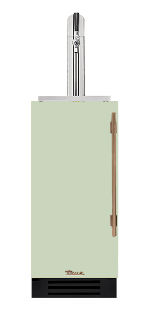 Undercounter Beverage Dispenser, Left Hinged, Sage, Gold Hardware TUR15BDLOPCDSK129H08