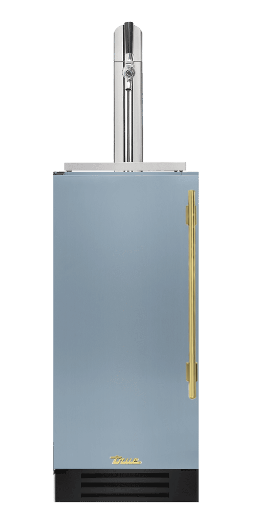 Undercounter Beverage Dispenser, Left Hinged, Bluestone, Brass Hardware TUR15BDLOPCDSK152H01