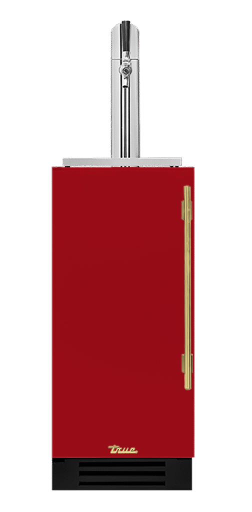 Undercounter Beverage Dispenser, Left Hinged, Crimson, Brass Hardware TUR15BDLOPCDSK193H01