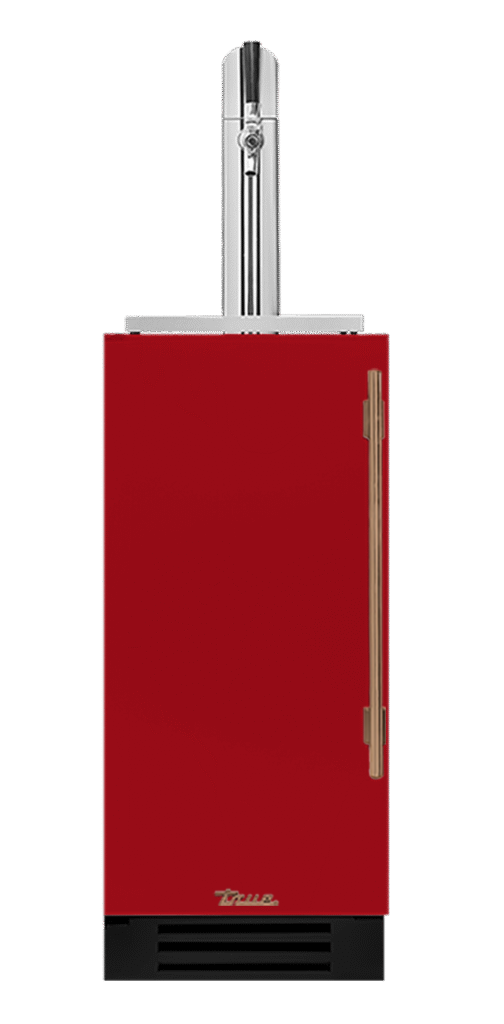 Undercounter Beverage Dispenser, Left Hinged, Crimson, Gold Hardware TUR15BDLOPCDSK193H08