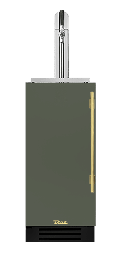 Undercounter Beverage Dispenser, Left Hinged, Olive, Brass Hardware TUR15BDLOPCDSK238H01