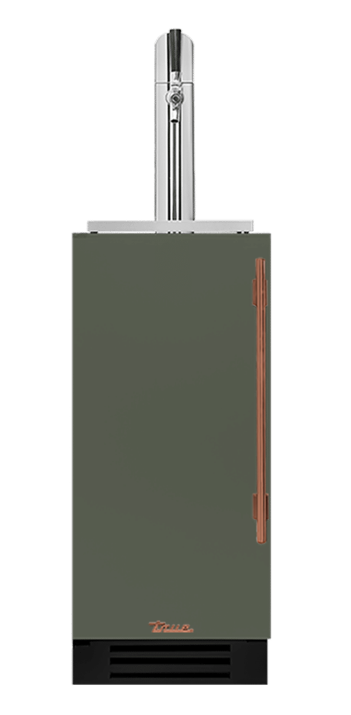 Undercounter Beverage Dispenser, Left Hinged, Olive, Copper Hardware TUR15BDLOPCDSK238H03