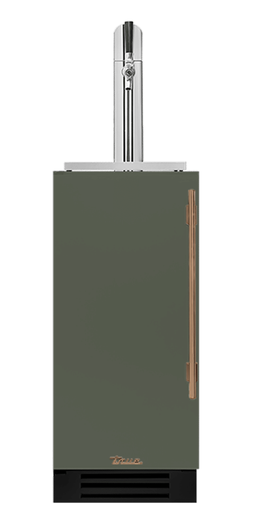 Undercounter Beverage Dispenser, Left Hinged, Olive, Gold Hardware TUR15BDLOPCDSK238H08