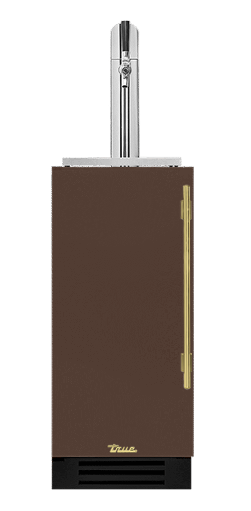 Undercounter Beverage Dispenser, Left Hinged, Espresso, Brass Hardware TUR15BDLOPCDSK305H01