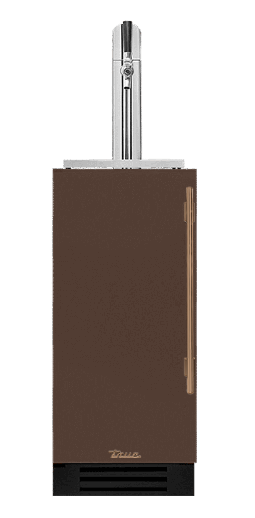 Undercounter Beverage Dispenser, Left Hinged, Espresso, Gold Hardware TUR15BDLOPCDSK305H08