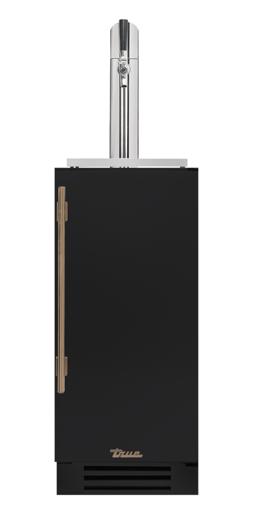 Undercounter Beverage Dispenser, Right Hinged, Matte Black, Gold Hardware TUR15BDROPCDSK027H08