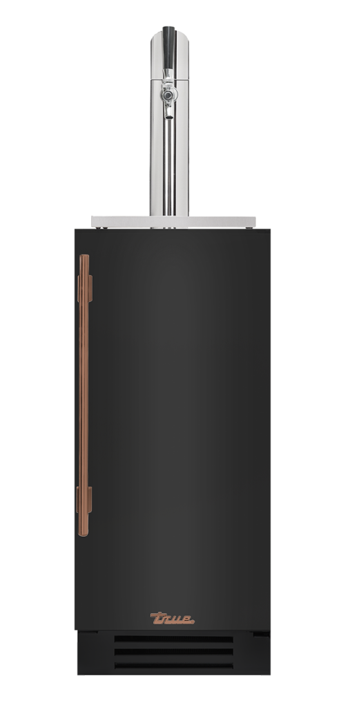 Undercounter Beverage Dispenser, Right Hinged, Gloss Black, Copper Hardware TUR15BDROPCDSK044H03