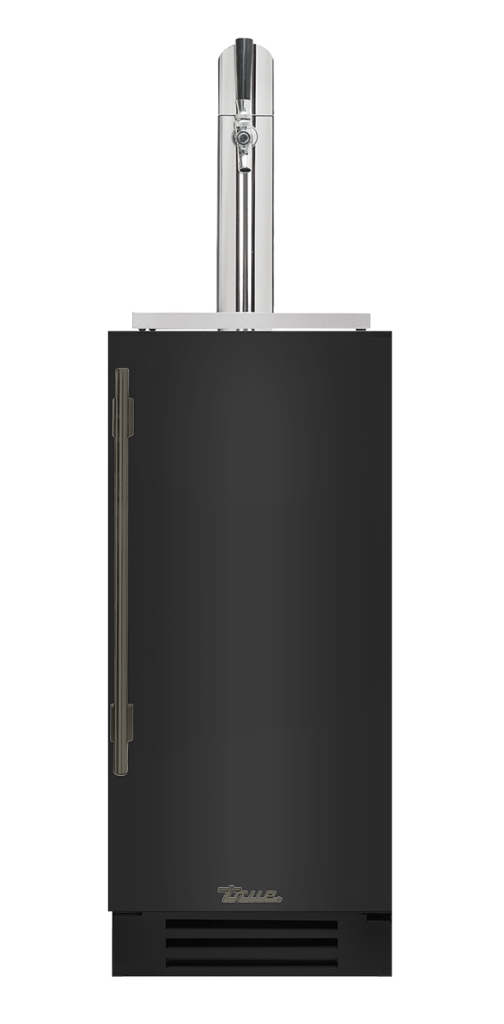 Undercounter Beverage Dispenser, Right Hinged, Gloss Black, Pewter Hardware TUR15BDROPCDSK044H05