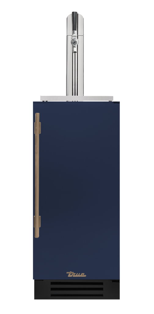 Undercounter Beverage Dispenser, Right Hinged, Cobalt, Gold Hardware TUR15BDROPCDSK078H08