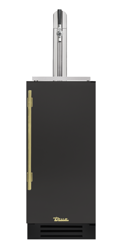 Undercounter Beverage Dispenser, Right Hinged, Ultra Matte Black, Brass Hardware TUR15BDROPCDSK085H01