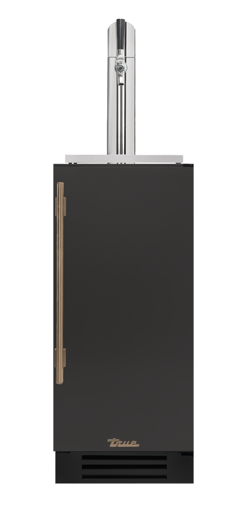 Undercounter Beverage Dispenser, Right Hinged, Ultra Matte Black, Gold Hardware TUR15BDROPCDSK085H08