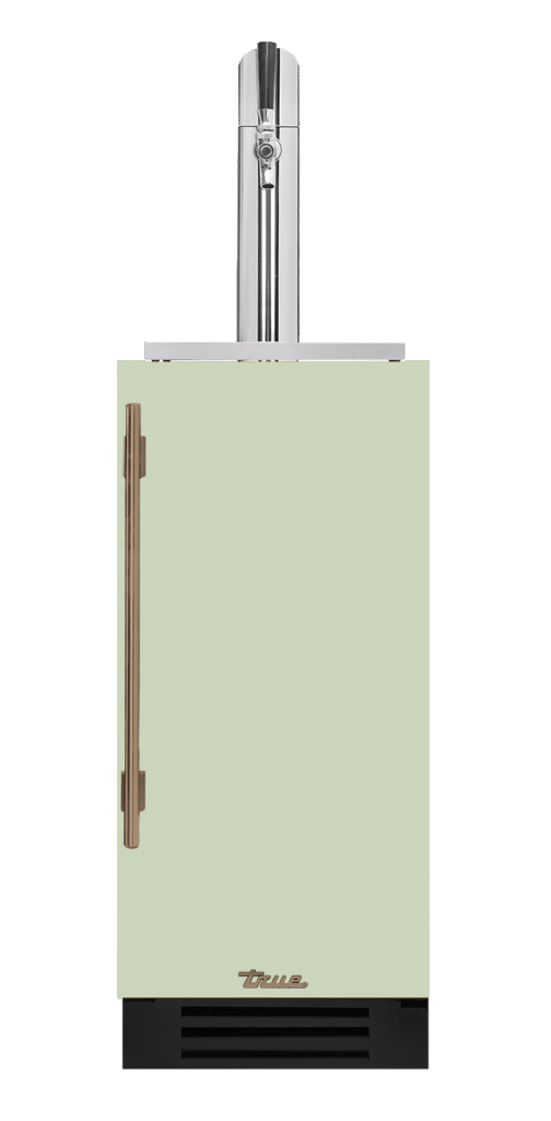 Undercounter Beverage Dispenser, Right Hinged, Sage, Gold Hardware TUR15BDROPCDSK129H08