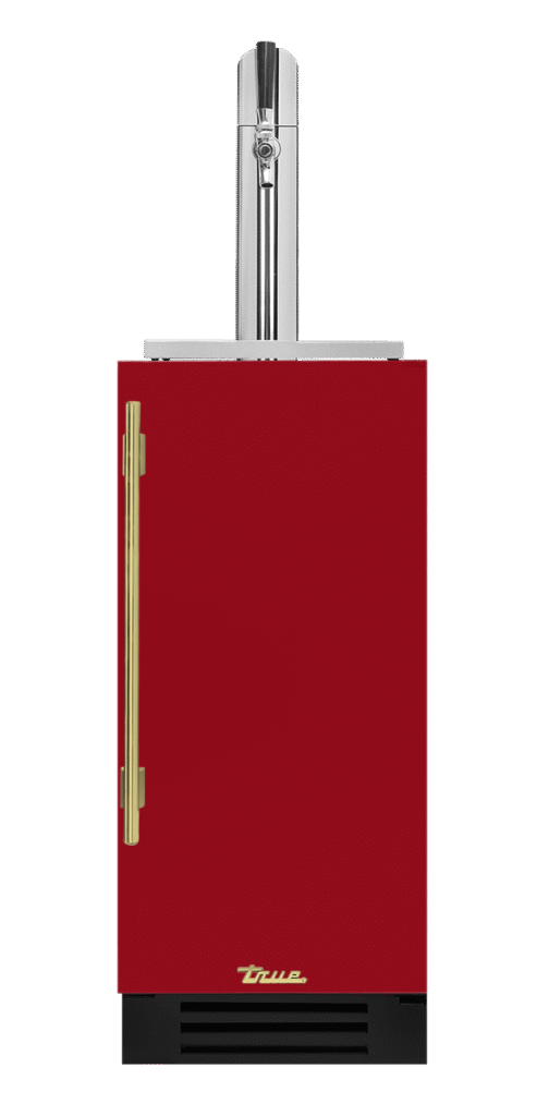 Undercounter Beverage Dispenser, Right Hinged, Crimson, Brass Hardware TUR15BDROPCDSK193H01