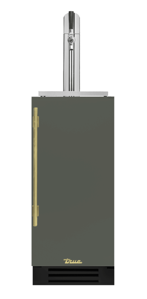 Undercounter Beverage Dispenser, Right Hinged, Olive, Brass Hardware TUR15BDROPCDSK238H01